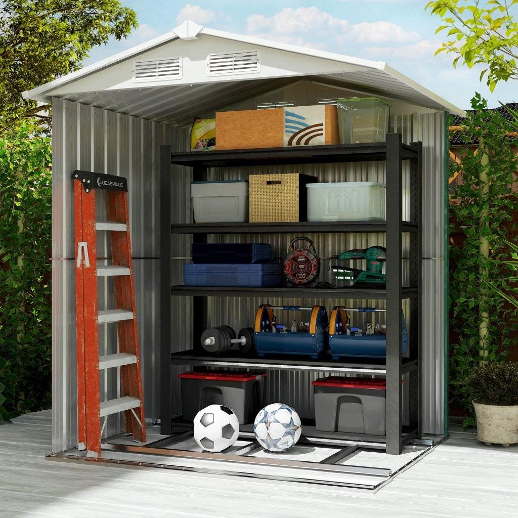 Casetta da Giardino Porta Attrezzi in Acciaio ¨C Zephmum ¨C Verde, 152x132x188 cm