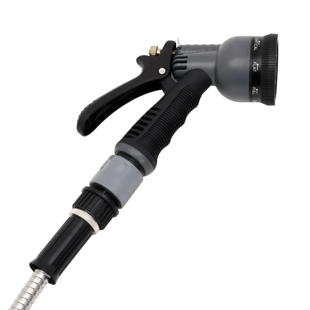 Tubo da Giardino con Ugello Spray Argento 0,6" 30 m in Acciaio 154513