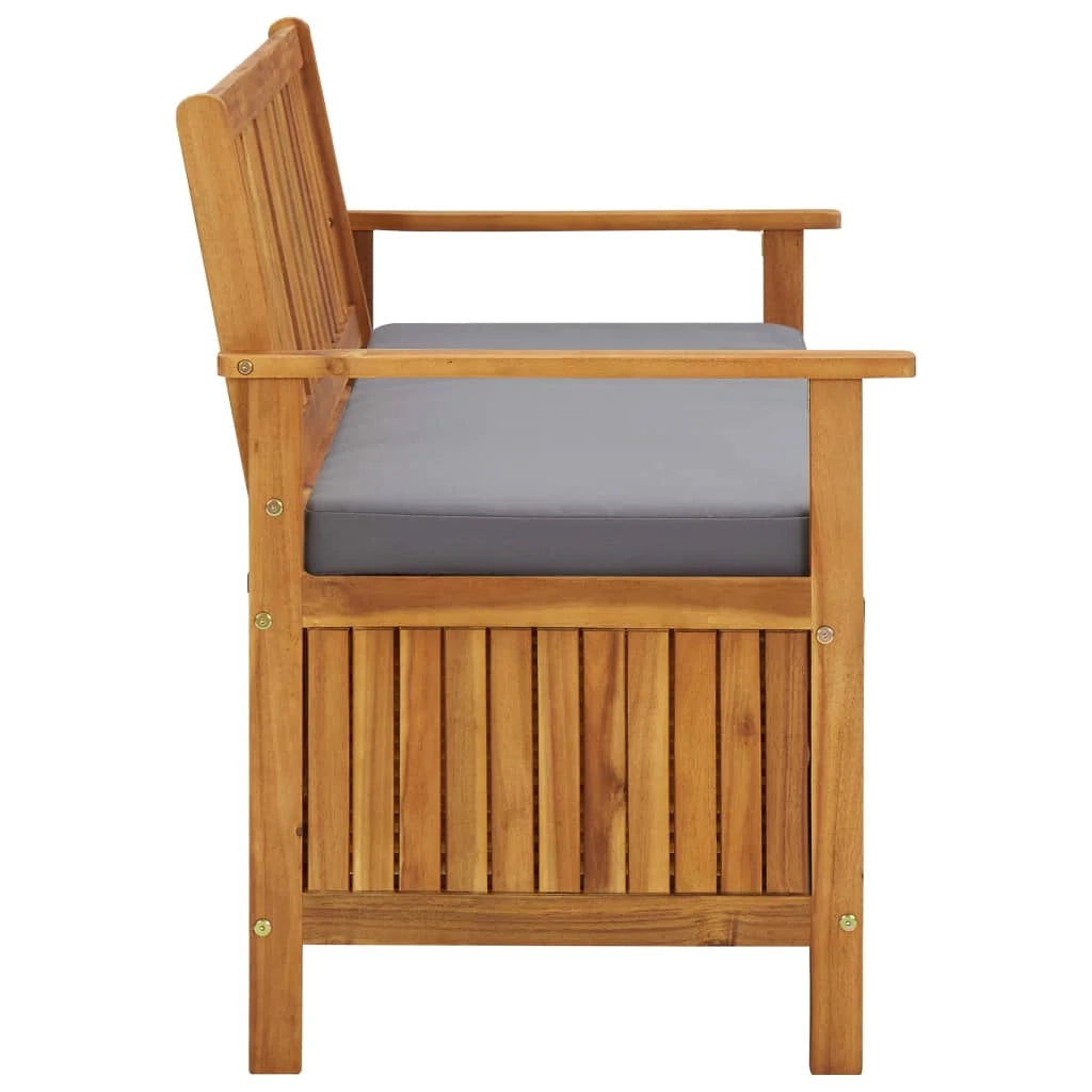 Panca da giardino mobile da giardino per esterni terrazza portaoggetti da giardino 120 x 63 x 84 cm in legno massello di acacia 02_0011802