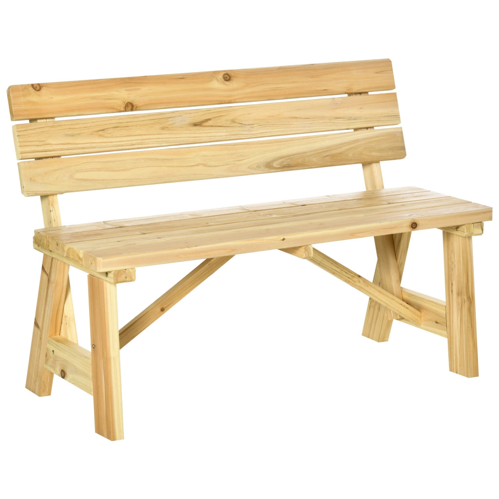 Panchina da Giardino 2 Posti in Legno ¨C zephmum ¨C Naturale 116x56x80