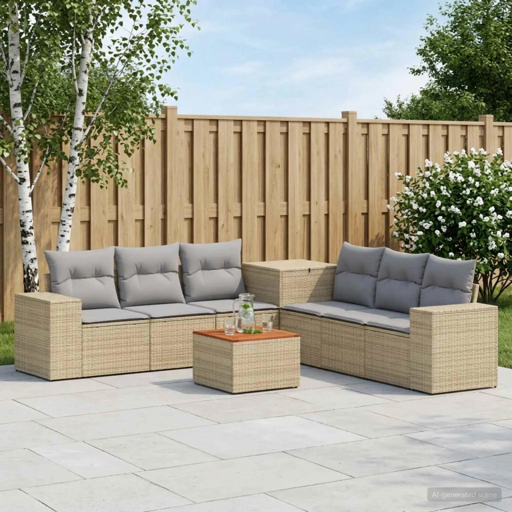 Set di divani 8 pz Beige e Grigio Chiaro 3448505