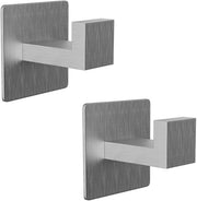 Due Maniglie per Asciugamano Autoadesive - 2 Pezzi - Acciaio Inox - Maniglie per Parete - Bagno/Cucina - 5,4 x 5,4 x 5,7 cm - Stile e Sostenibilità