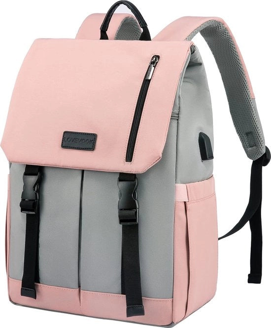 Borsa portatile per laptop da 15,6 pollici, impermeabile, borsa per scuola con USB, borsa per università, viaggio, ragazzi e ragazze, studenti