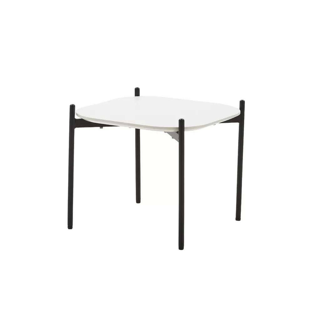 Tavolino quadrato moderno mdf polipropilene bianco nero 51x51x43,5 - Mobili 2G