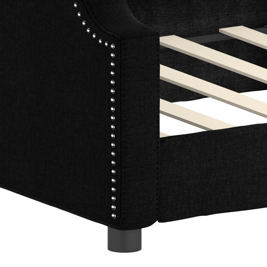 Letto da Giorno Nero 90x200 cm in Tessuto 354207