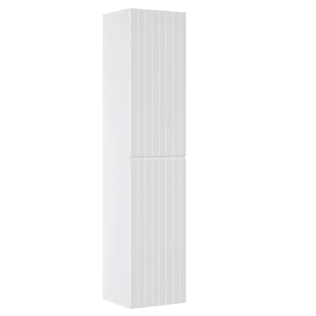 Colonna da bagno ICON 160 cm – Bianco alpino opaco – 2 porte – Stile moderno sospeso