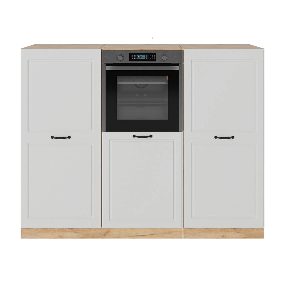 Cucine componibili piccole R-Line Bianco rustico/Rovere dorato 180 cm senza piano di lavoro Vicco