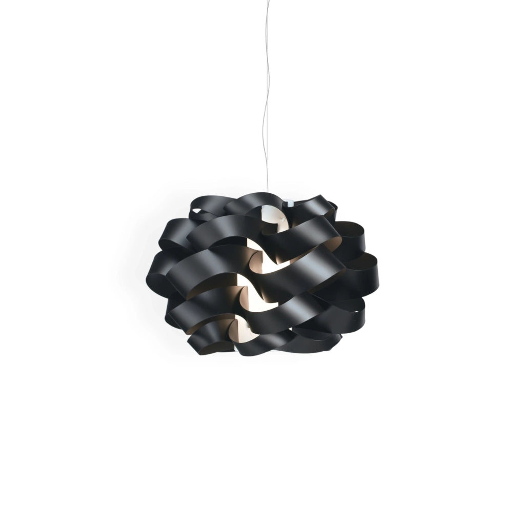 Lampadario Moderno Cloud Polilux ® Nero E Metallo Cromo 5 Luci E27
