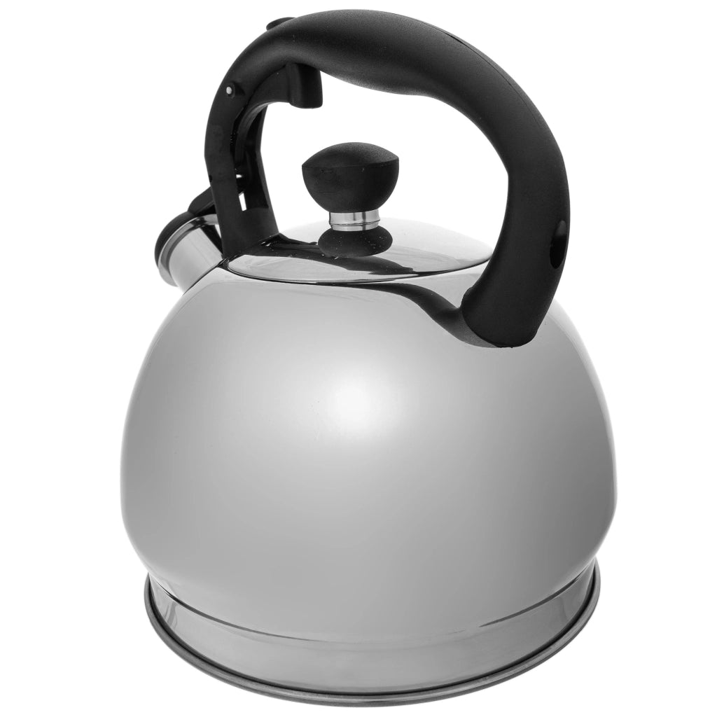 Bollitore a gas/induzione KADAX da 1,8 l con fischietto, in acciaio inox tradizionale, colore argento.