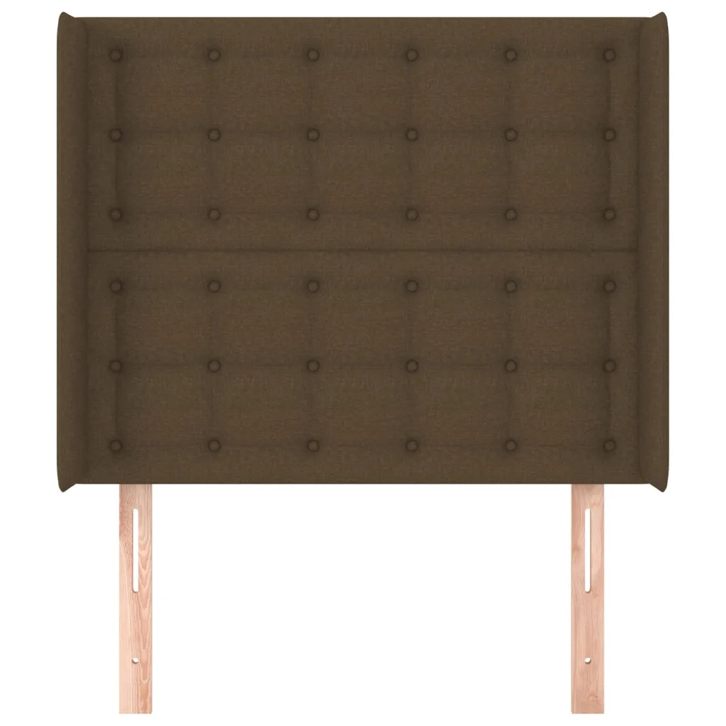Testiera ad Orecchio Marrone Scuro 93x16x118/128 cm in Tessuto 3119999