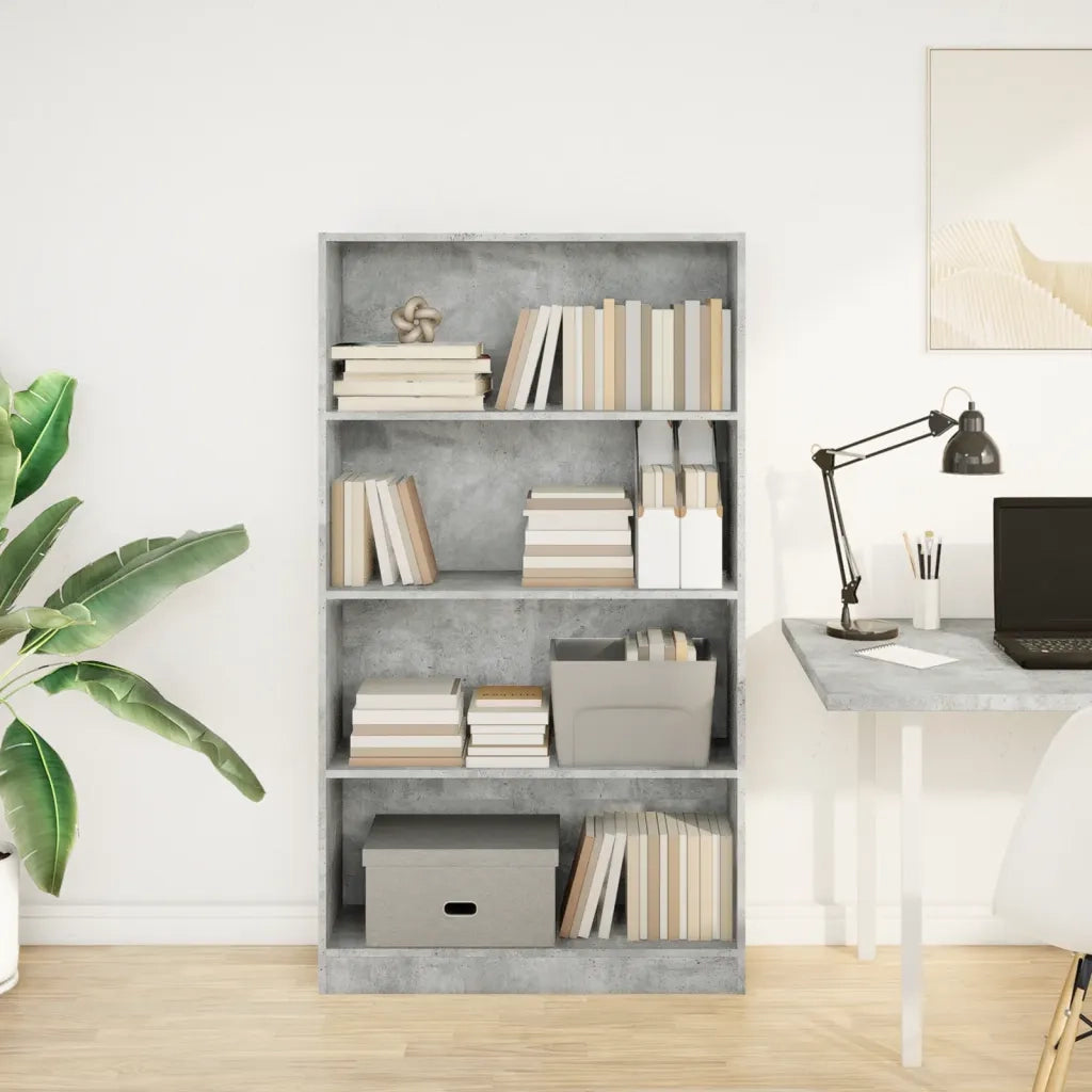 Libreria Grigio Cemento 80x24x143 cm in Legno Multistrato 857847