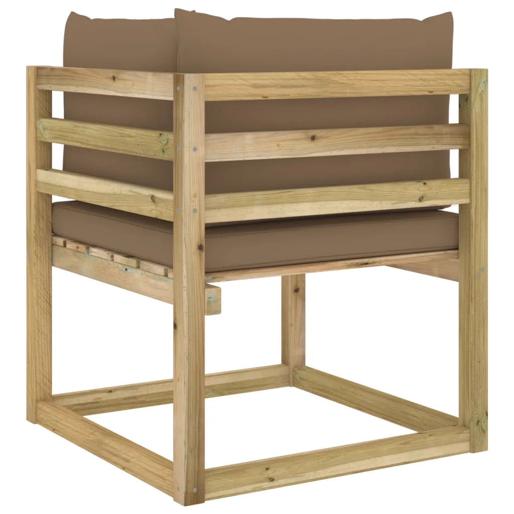 Divani Angolari da Giardino & Cuscini 2pz Pino Impregnato Verde 3065174