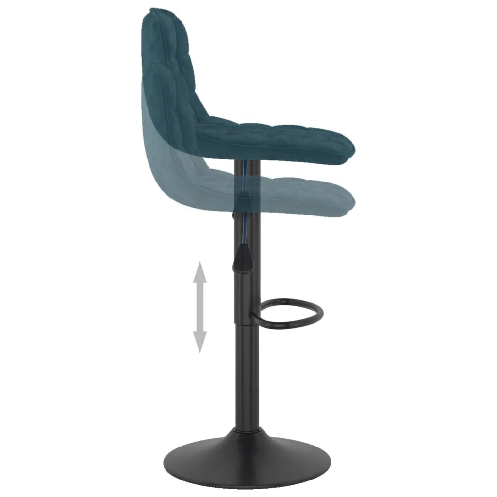 Sgabelli da Bar 2 pz Blu in Velluto 333995