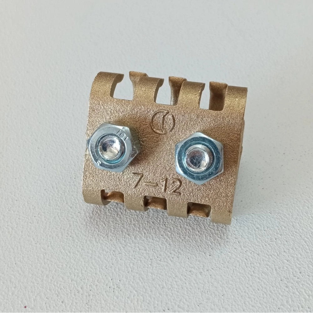 Cem2339 - morsetto bifilare a pettine a 2 bulloni sezione 35-70mm