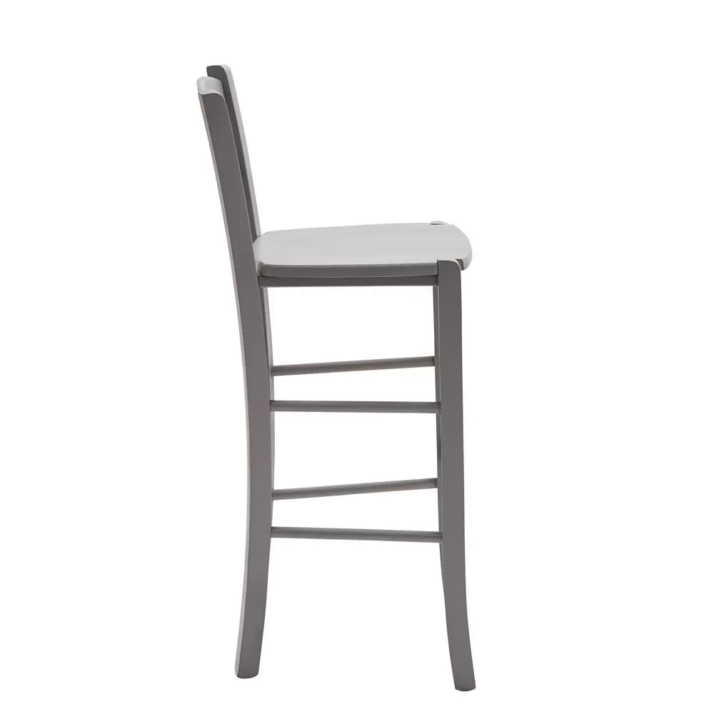Set 2 sgabelli shabby in legno grigio seduta legno 41x44x101 - Mobili 2G
