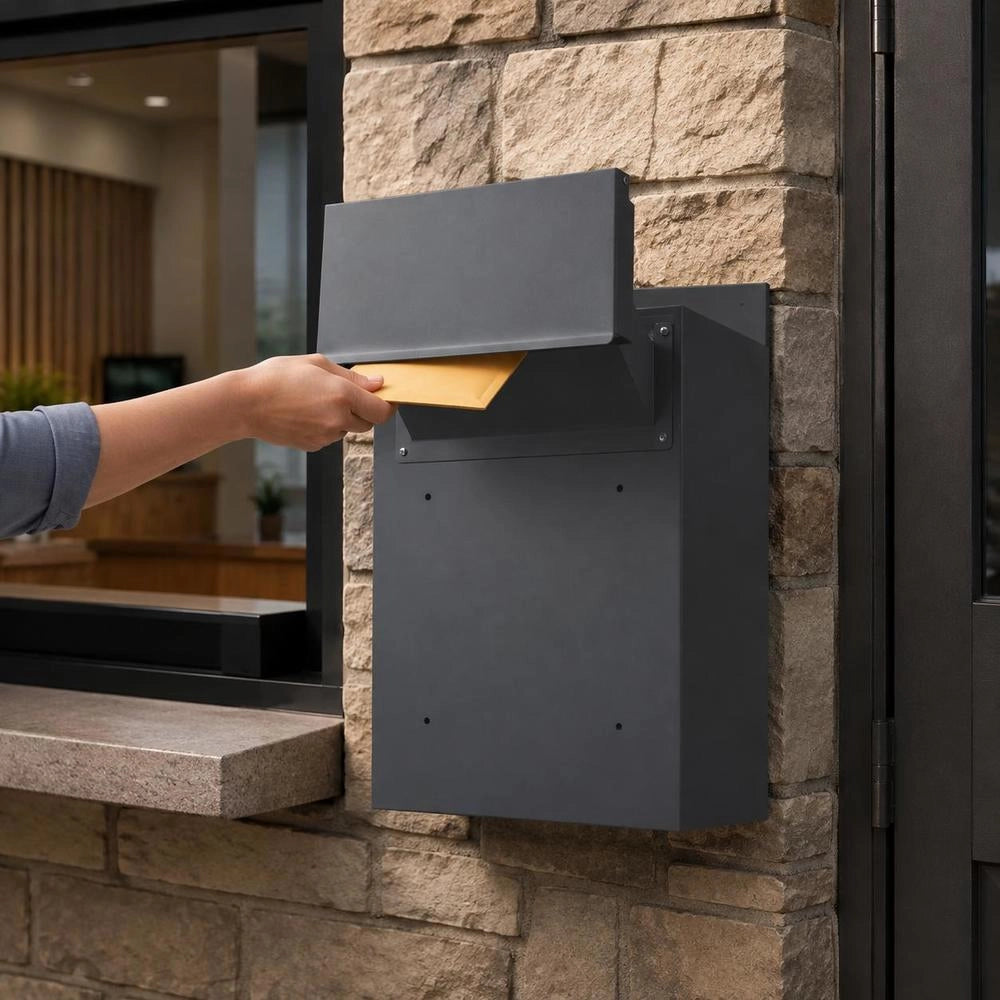 Through-the-wall Mailbox, Built-in Mailbox, 320x158x430mm, Dark Grey