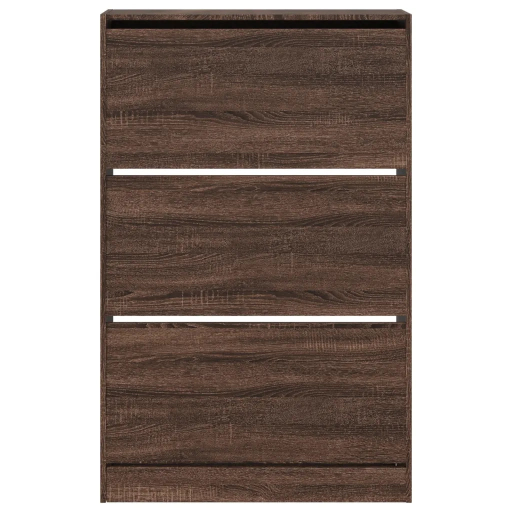 Scarpiera-Scaffale per scarpe Rovere Marrone 80x21x125,5 cm in Legno Multistrato