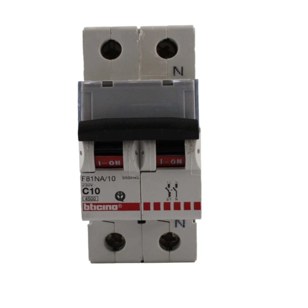 Interruttore magnetotermico 1P+N 10A 4,5KA 2mod. Bticino