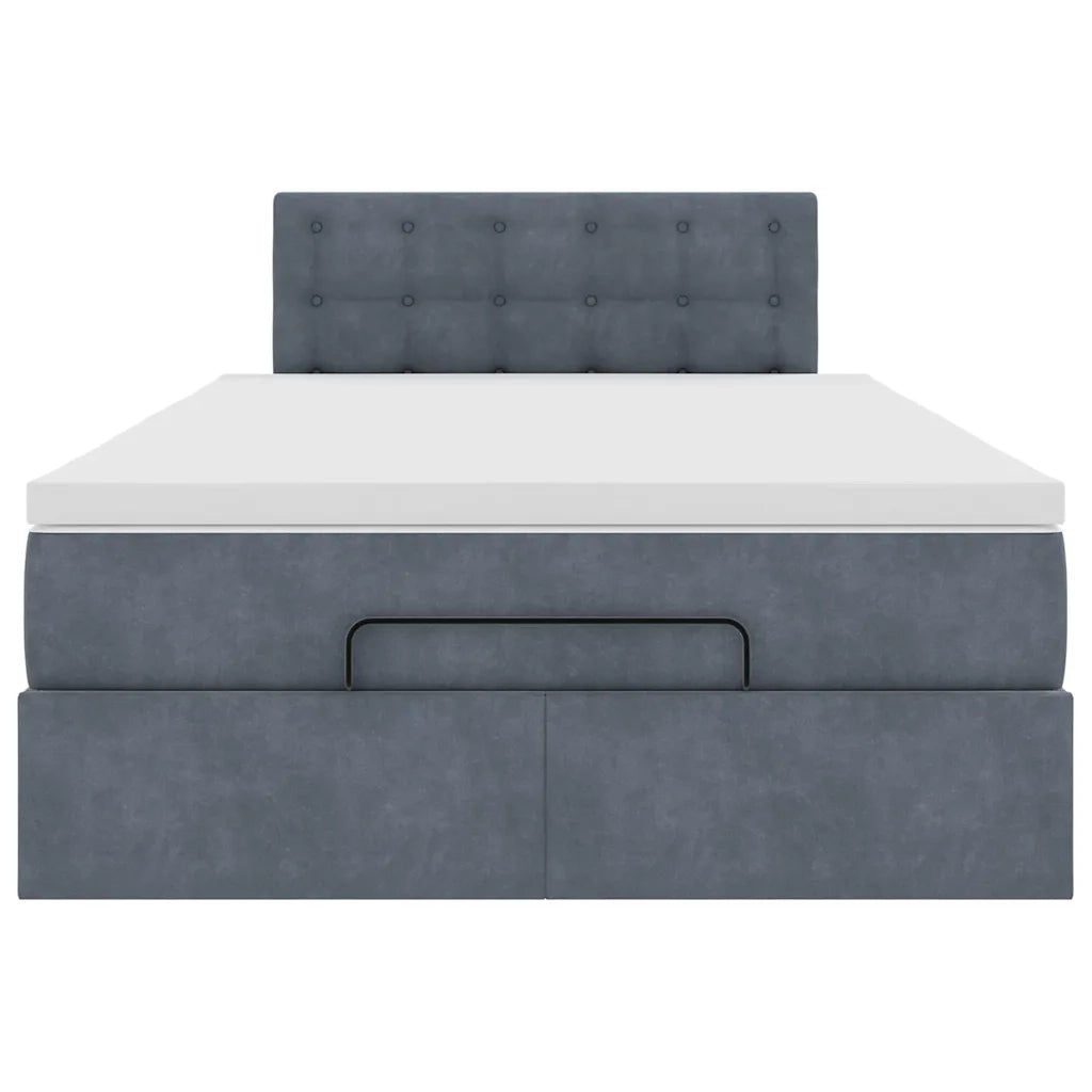 Pouf Letto con Materasso Grigio Scuro 120x190 cm Velluto 3311904