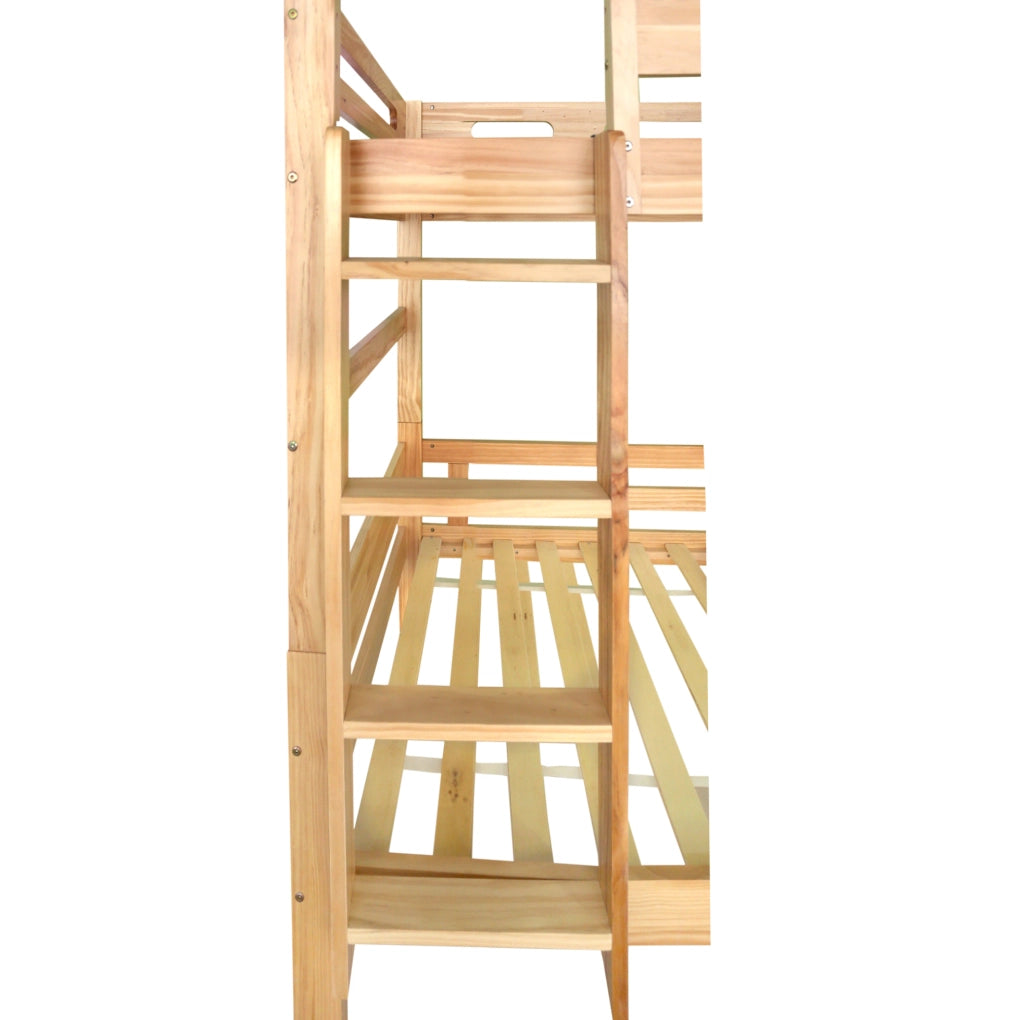 Letto a castello per bambini e ragazzi trasformabile in 2 letti singoli 90x200 cm; naturale