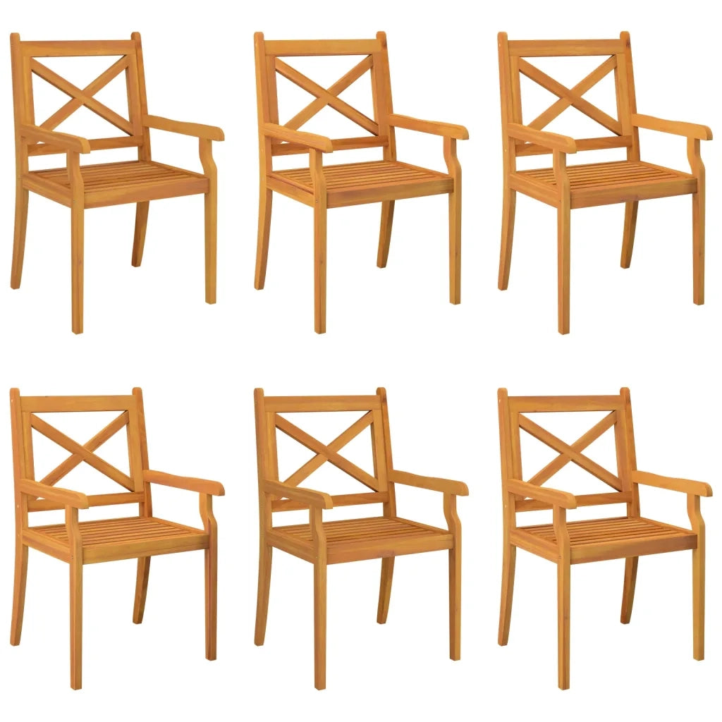 Sedie da Pranzo da Esterni 6 pz in Legno Massello di Acacia 3098661
