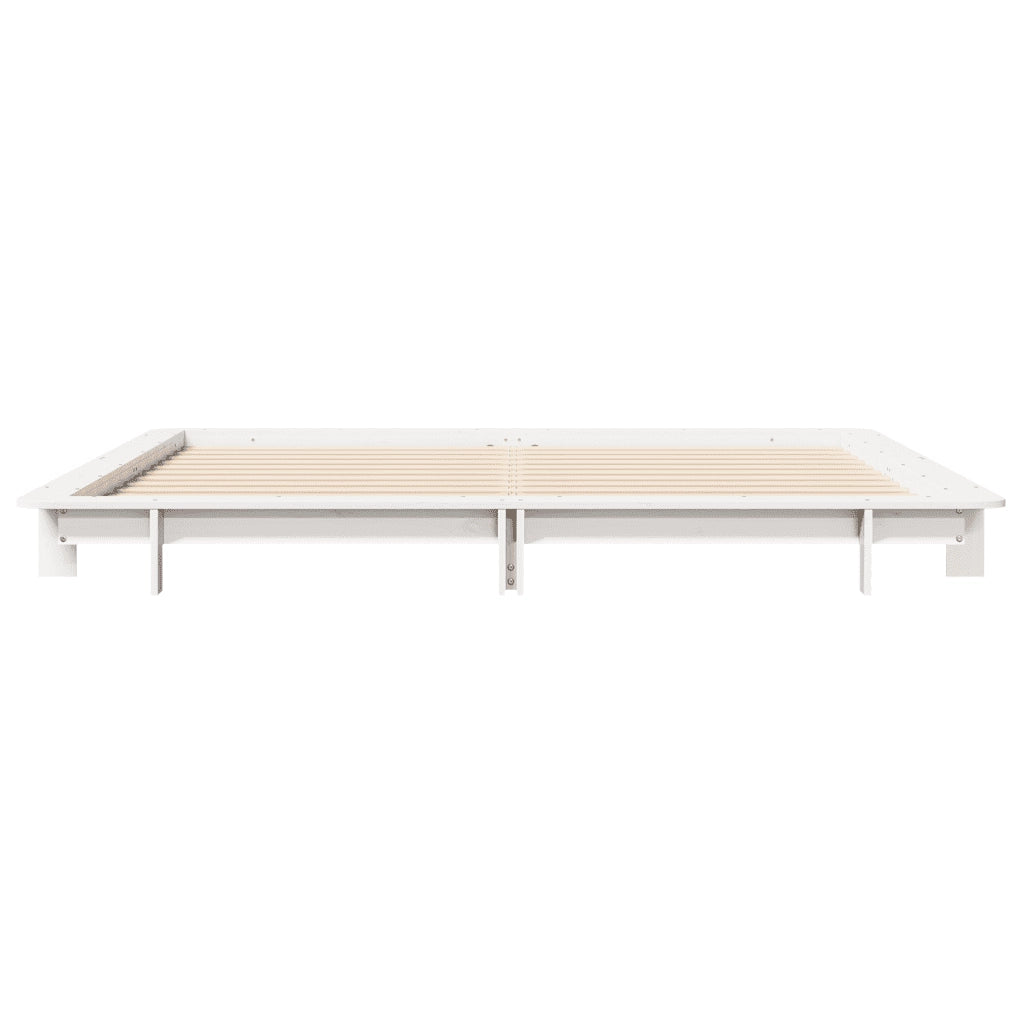 Giroletto senza Materasso Bianco 200x200 cm Legno Massello Pino 3302262