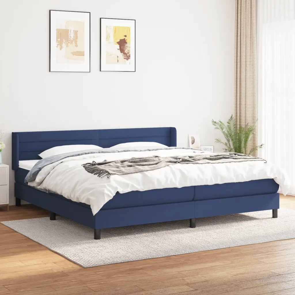 Giroletto a Molle con Materasso Blu 200x200 cm in Tessuto cod mxl 34037