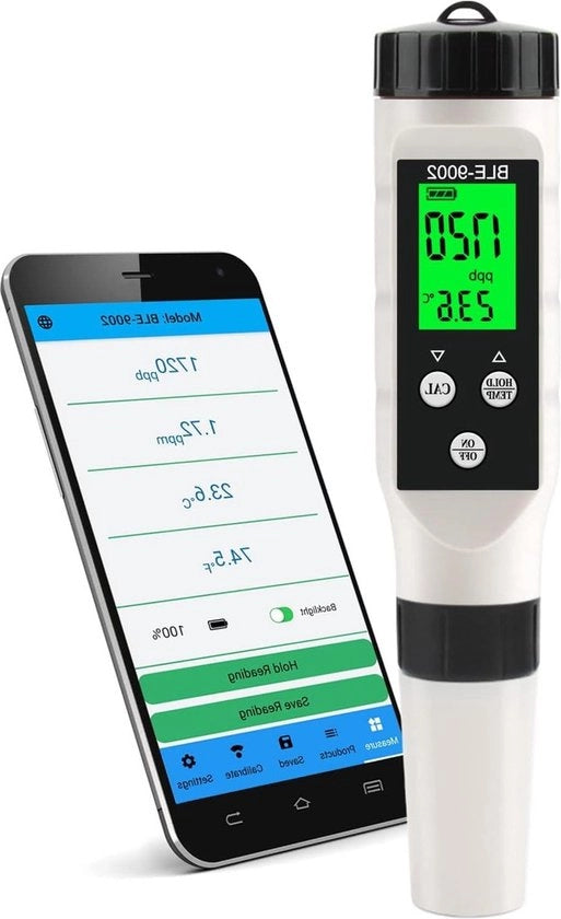 Misuratore di qualità dell'acqua ABS H2 - Precisione ± 0,5 °C - Schermo LCD con illuminazione a retroilluminazione - per acquari.