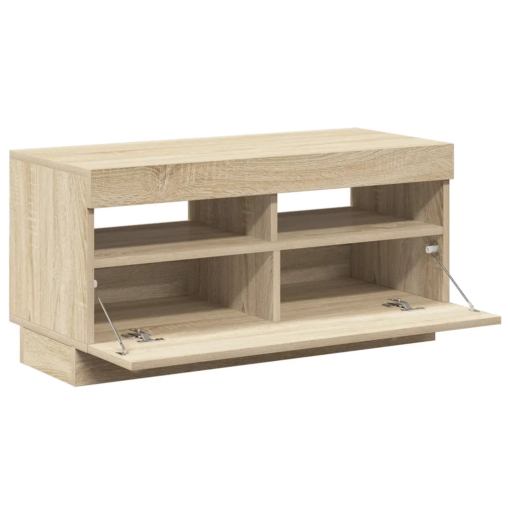Mobile Porta TV con Luci LED Rovere Sonoma 80x35x40 cm 804448