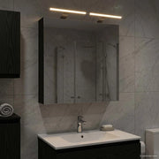 Mobiletto per specchio da bagno Rovere Nero 60 x 14,5 x 70 cm 889064