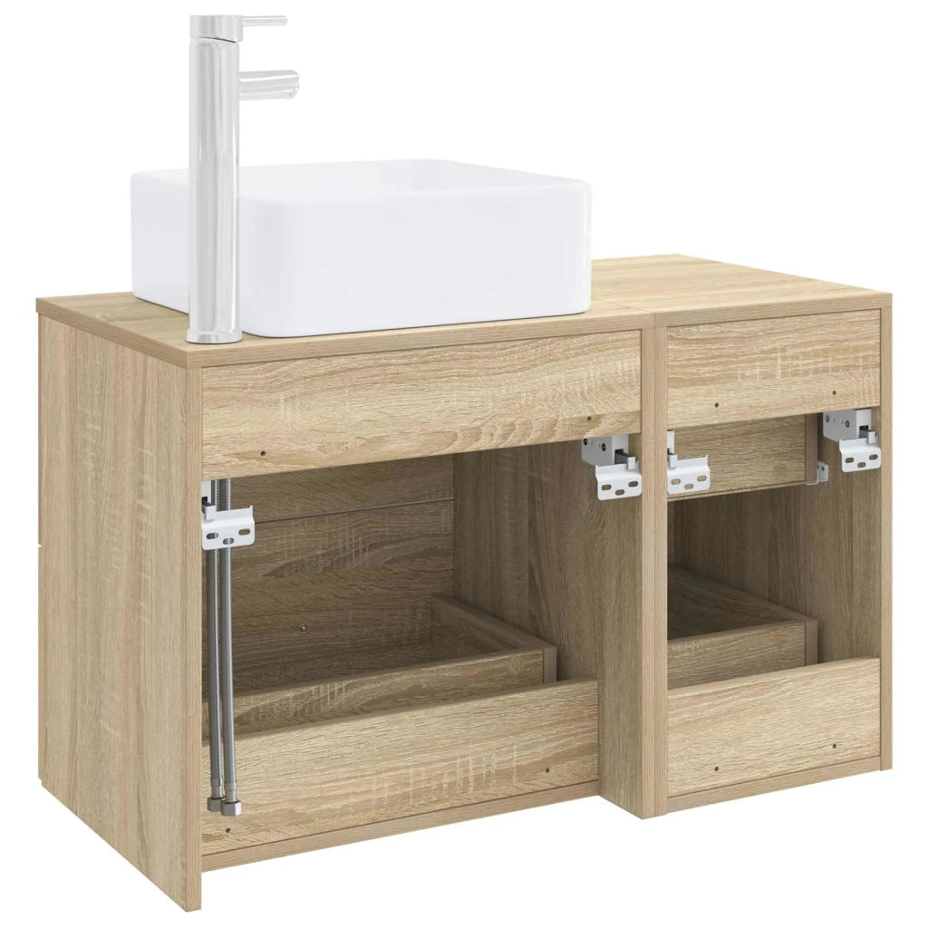 Set di mobili per il bagno 2 pz Rovere Sonoma 3403978