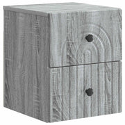 Mobiletto da notte a muro Grigio Sonoma 33 x 34,5 x 40 cm