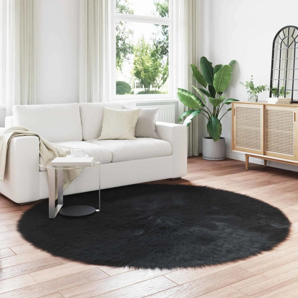 Tappeto in finta TAFALLA Nero Ø 160 cm Poliestere