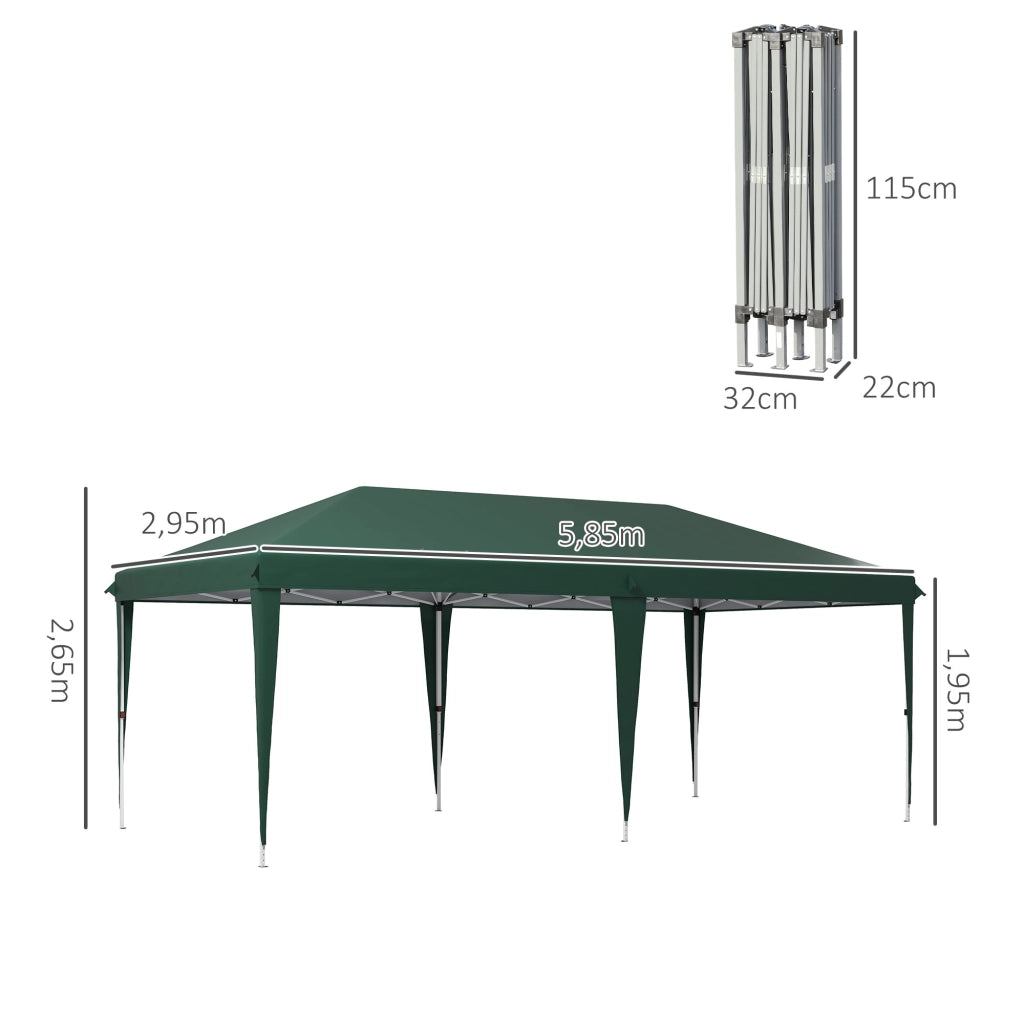 Gazebo giardino 6x3m ¨C Xylo ¨C acciaio anti-UV verde con borsa trasporto