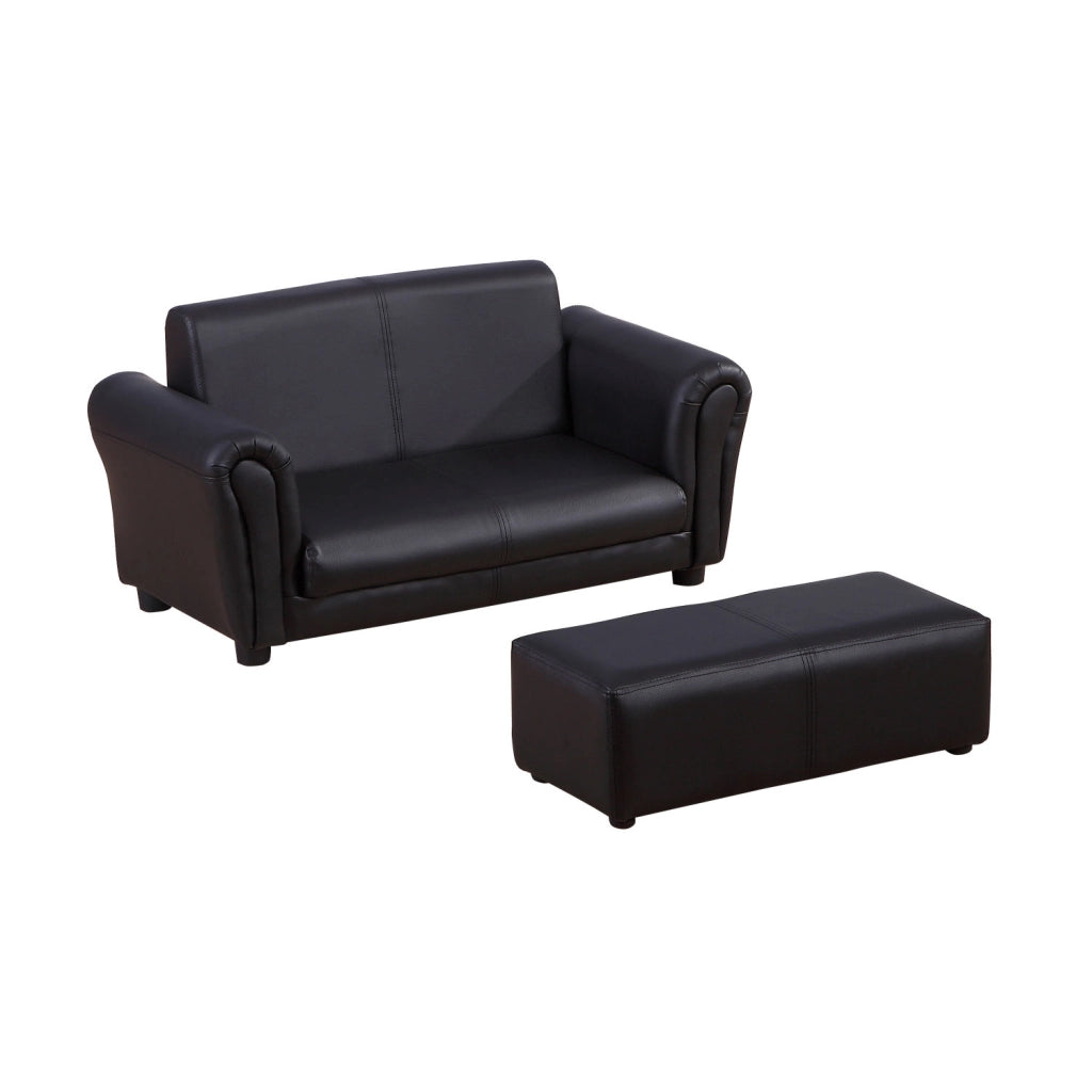 Poltrona per bambini con poggiapiedi ¨C zephmum ¨C Nero, 83x42x41 cm