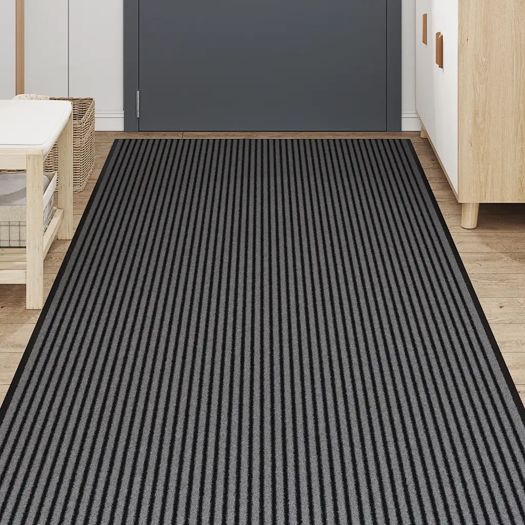 vidaXL Zerbino a Strisce Nere e Grigie 115x500 cm
