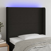 Testiera a LED-Testata con LED Nera 83x16x118/128 cm in Tessuto 166470