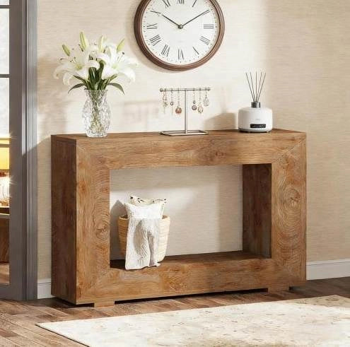 Tavolo consolle in stile rustico con spazio contenitivo