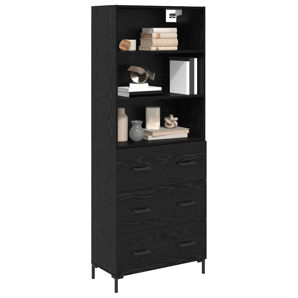 Credenza Rovere Nero 69,5 x 34 x 180 cm Legno multistrato 3416093