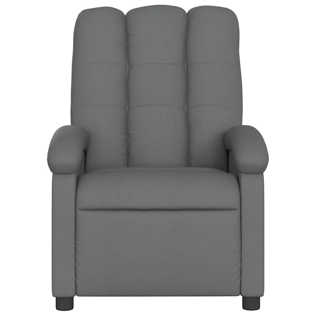 Poltrona Massaggiante Reclinabile Grigio Scuro in Tessuto 371740