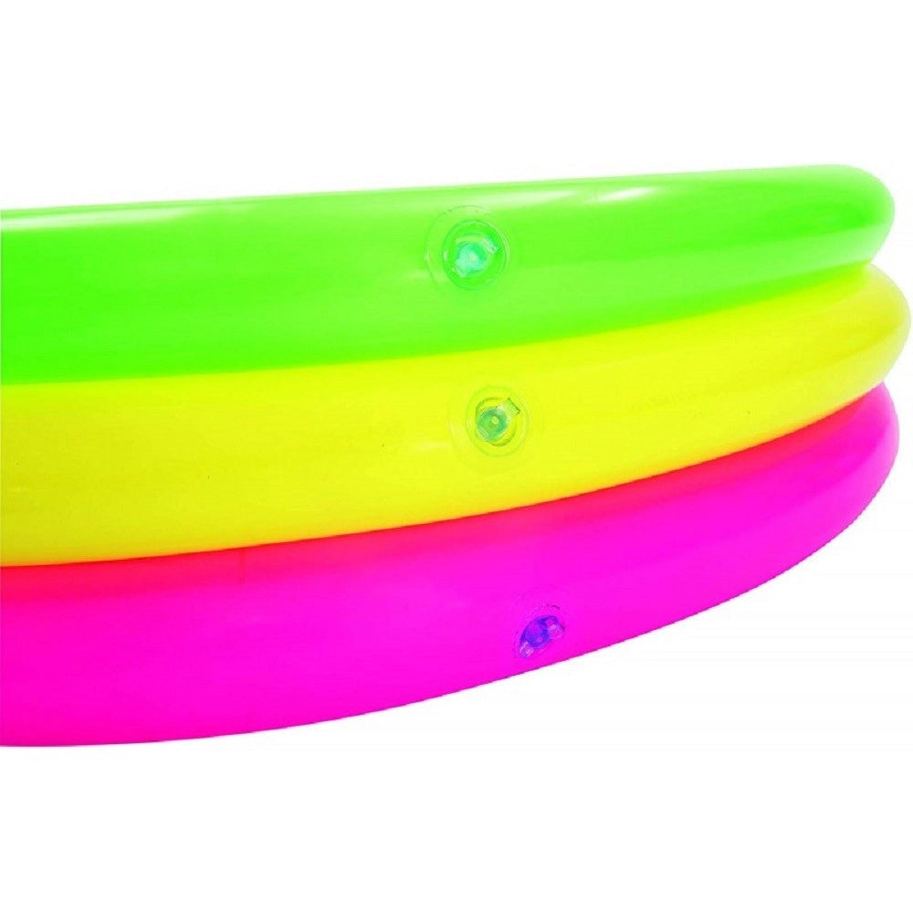 Trade Shop - Piscina Summer A 3 Anelli Color Arcobaleno Con Fondo Gonfiabile 102x25 Cm 51104 -