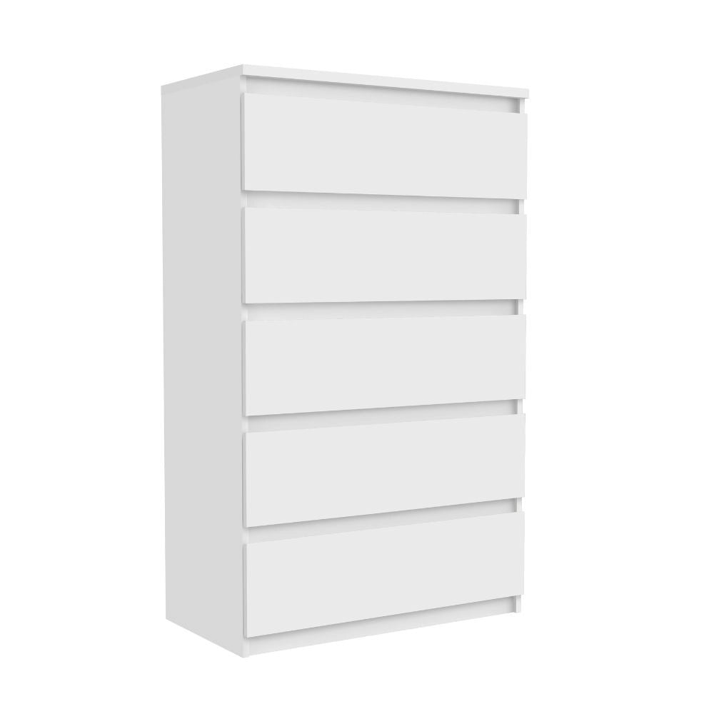 Cassettiera Morgan 5 cassetti bianco opaco – 77.2x42.2x128H