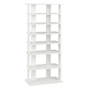 Libreria in legno bianco 47 x 25,5 x 110 cm doppia fila design verticale antiribaltamento 20_0012823