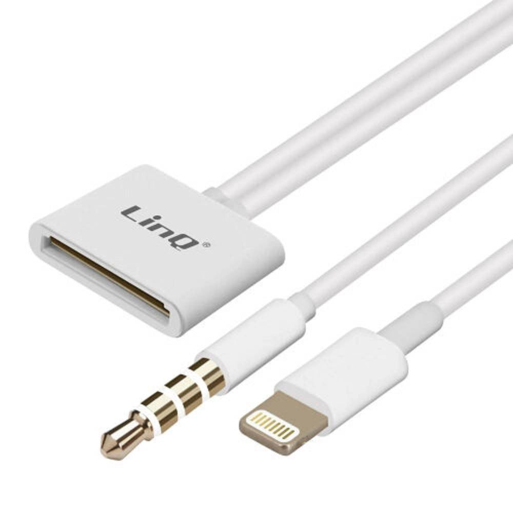 Trade Shop - Cavo Adattatore Di Carica Per Iphone 30-pin Lightning + Jack Audio 3,5mm Ip-7746 -