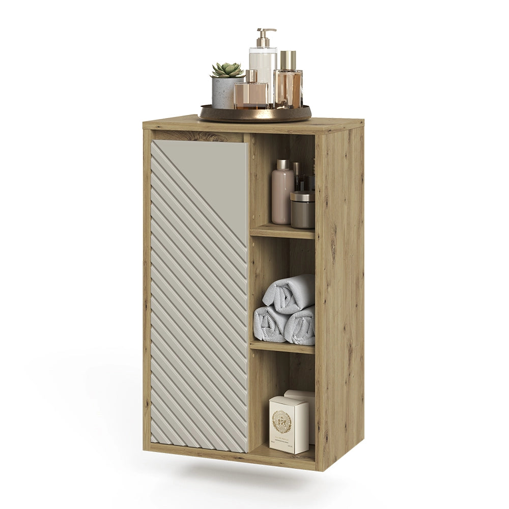 Mobiletto bagno Viola Rovere artigianale/Cachemire 50 x 86 cm Vicco