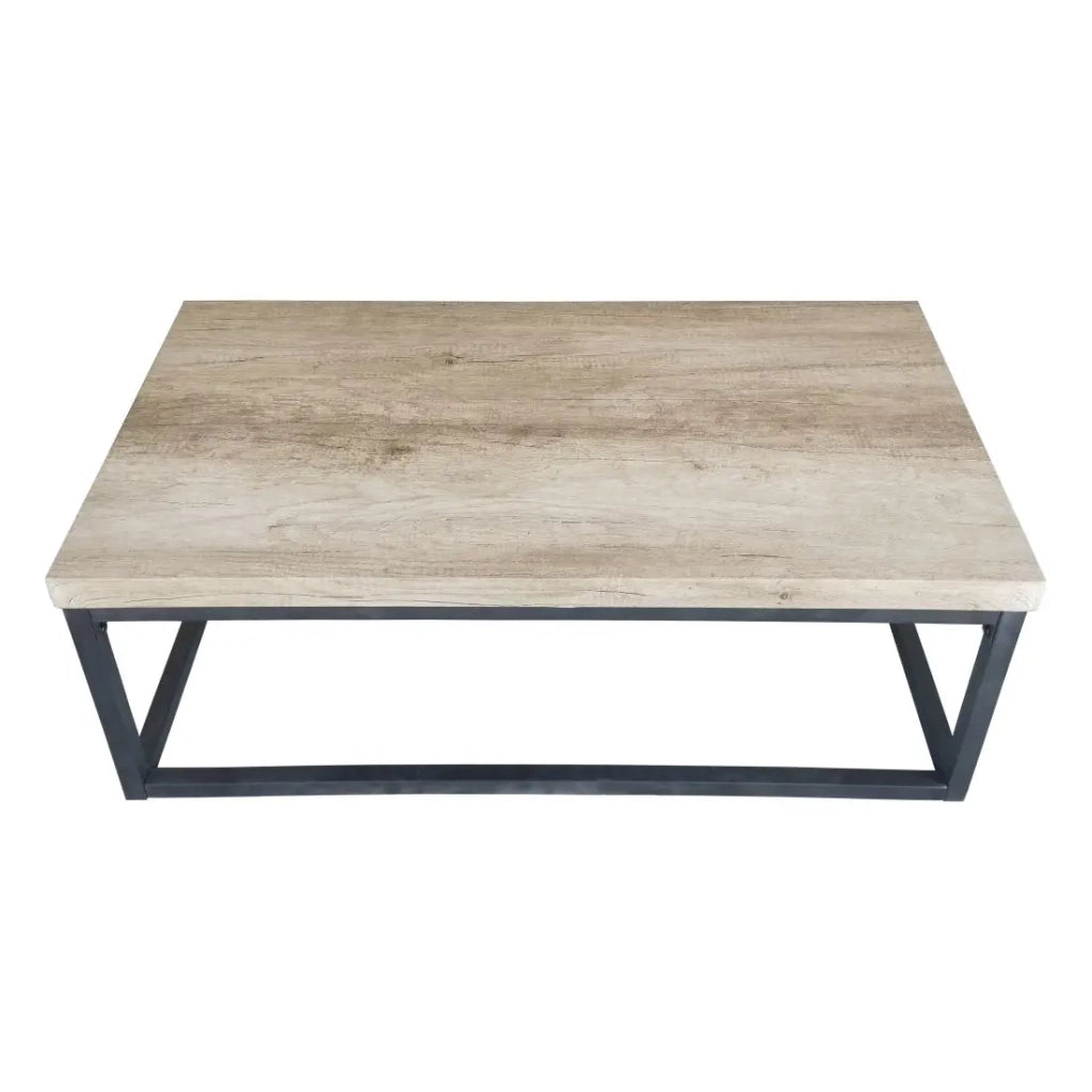 Tavolino HAWAÏ – Piano in legno chiaro, gambe in acciaio – Design moderno