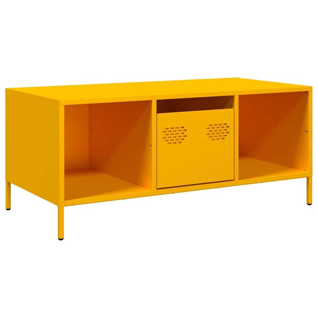 Tavolino Giallo 101,5x50x43,5 cm Acciaio Laminato a Freddo