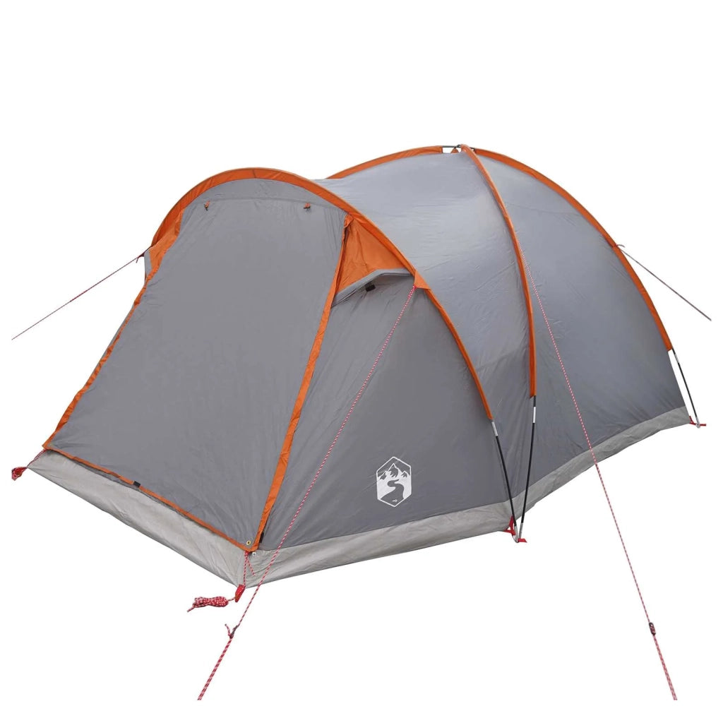 Tenda Capanna Grigio e arancione 4 persone Poliestere e Acciaio 42028581