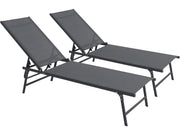 Set di 2 lettini prendisole in metallo "Sublima" - 180 x 54 x 104 cm - Antracite
