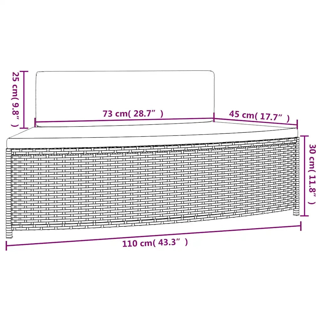 Panche per Spa con Cuscini 2 pz in Polyrattan Grigio 362263